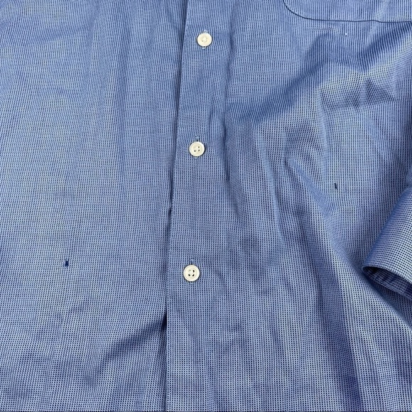 Pronto Uomo Button Up Dress Shirt Mens 17.5 34/35 Blue - Picture 5 of 9